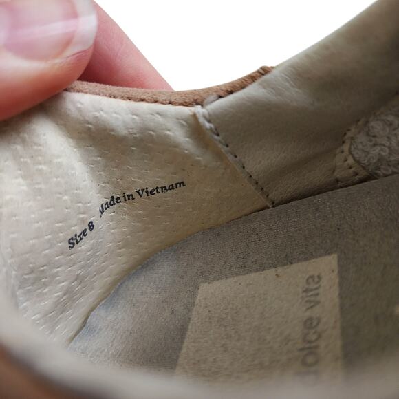 Dolce Vita Womens Zina Lace Up Sneakers Size 8 Rose Gold Platform Suede Leather - Picture 12 of 12